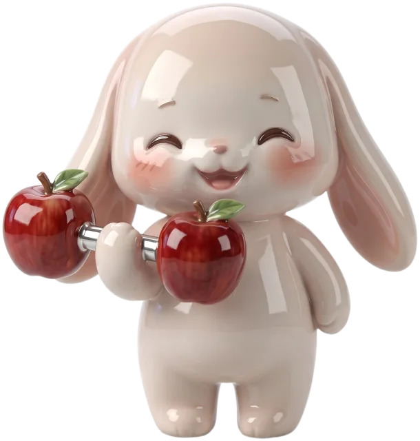 Yumi curling an apple dumbbell